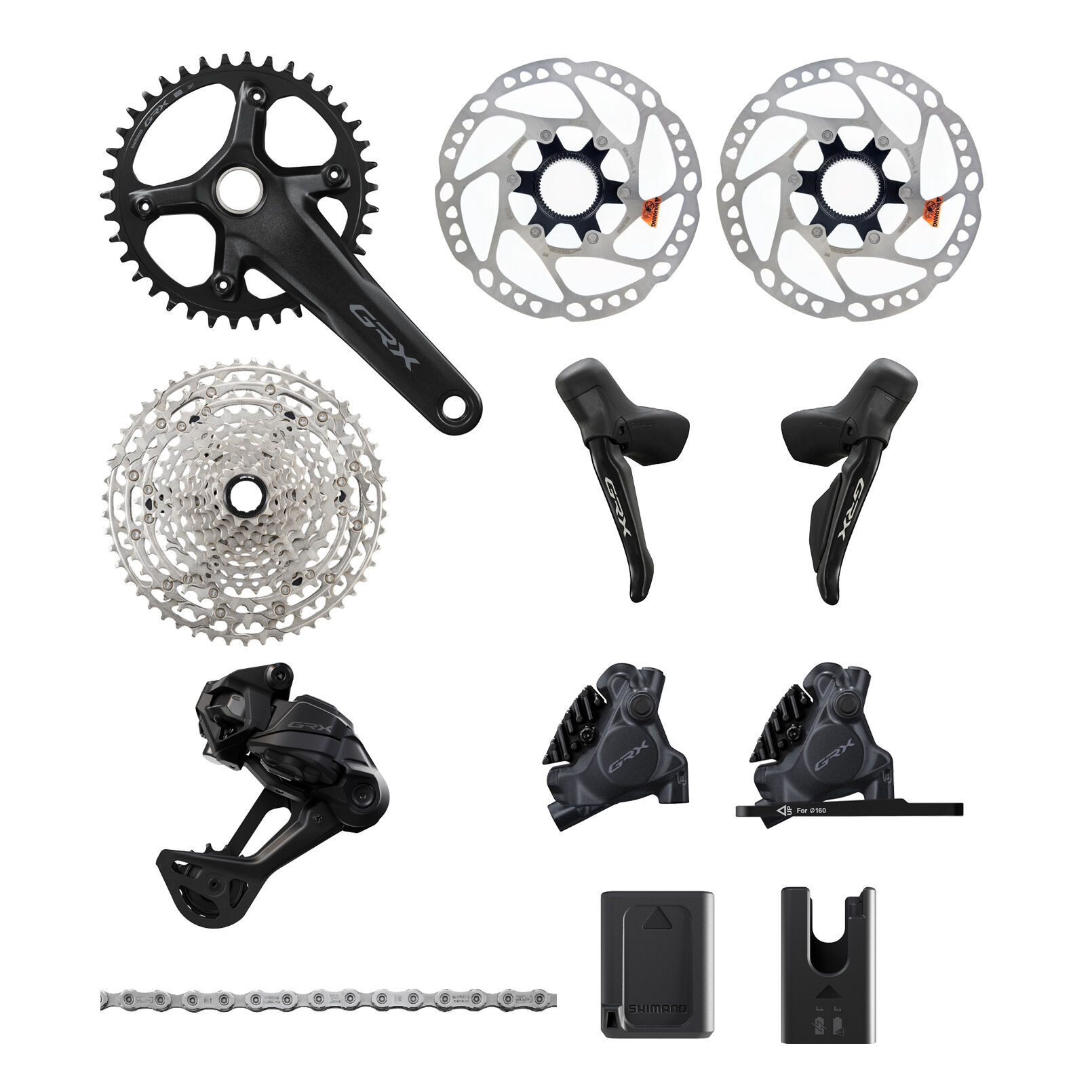 Shimano GRX BL- RS 717 groep set 1 x12 Speed Draadloos modeljaar 2026 NEW !
