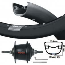 Fiets ACHTERWIEL 28 INCH Shimano NEXUS 7 speed  ROLLER BRAKE Zwart